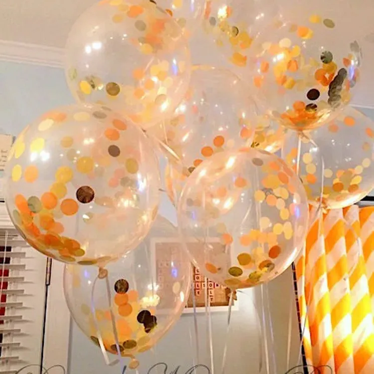 10pcs Bobo Confetti Sequins Filled Balloons 12inch