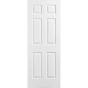 22"x80" 6 Panel Square Textured Moulded Panel Door Hollow Core