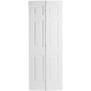 32"x78" 6 Panel Square Textured Moulded Panel Bifold Door