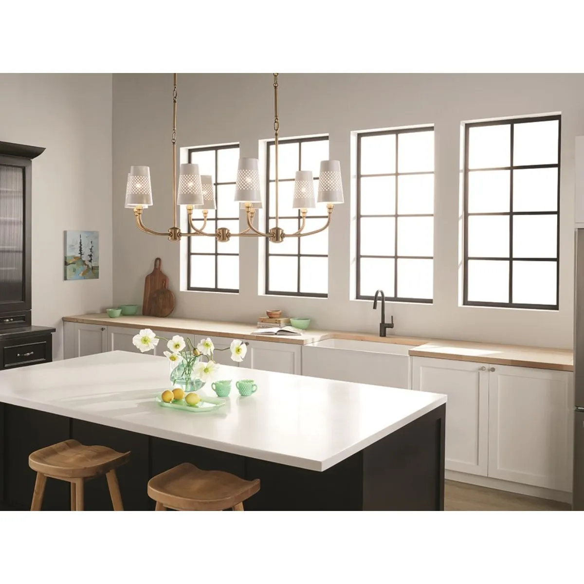 Adeena 47 in. 8 Lights Chandelier Brushed Brass finish