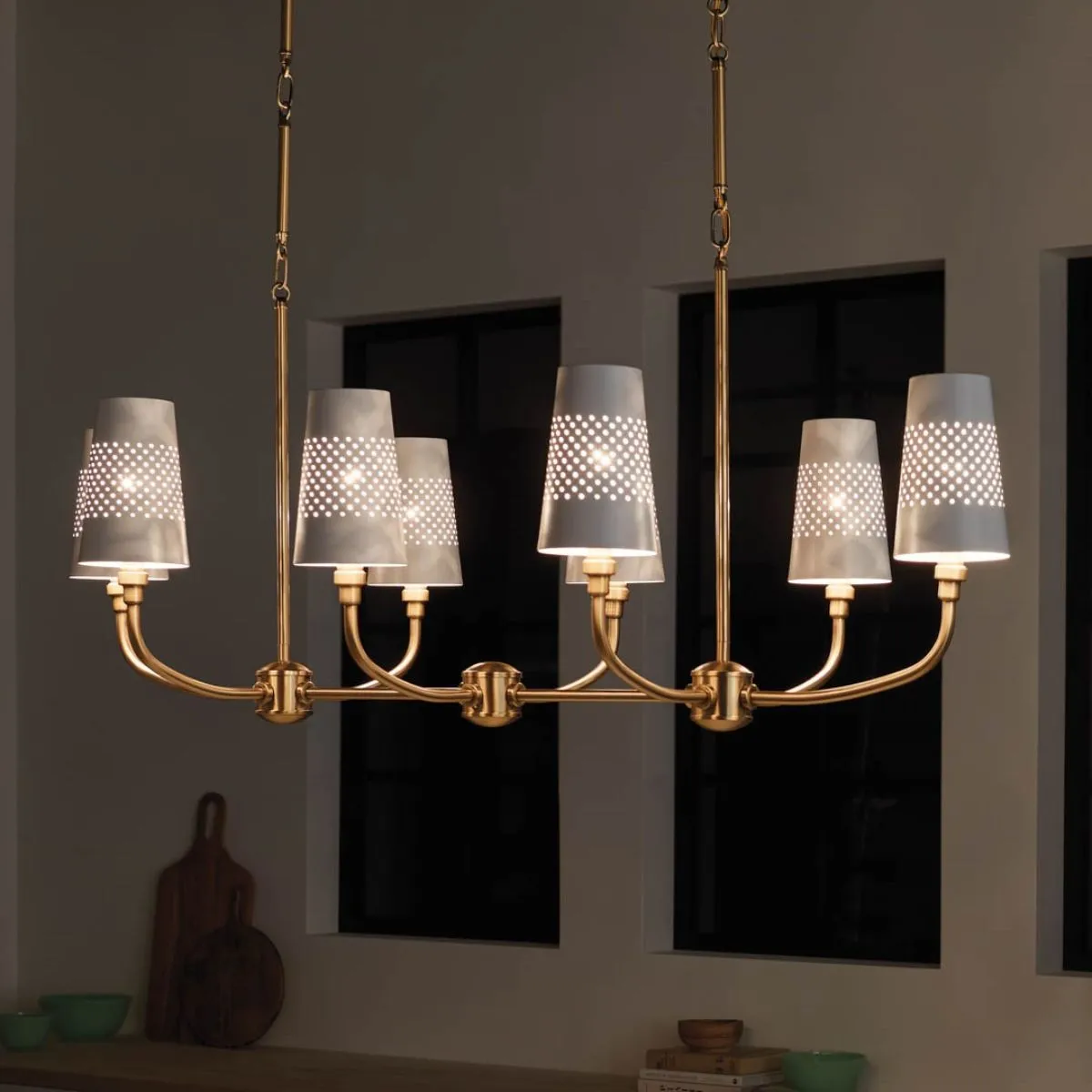 Adeena 47 in. 8 Lights Chandelier Brushed Brass finish