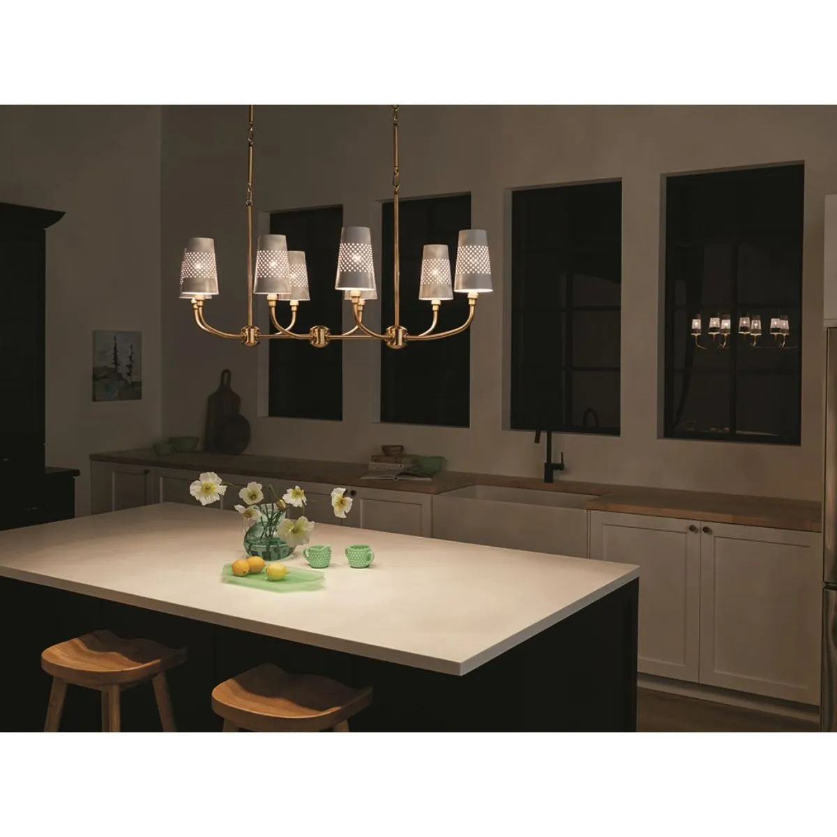 Adeena 47 in. 8 Lights Chandelier Brushed Brass finish