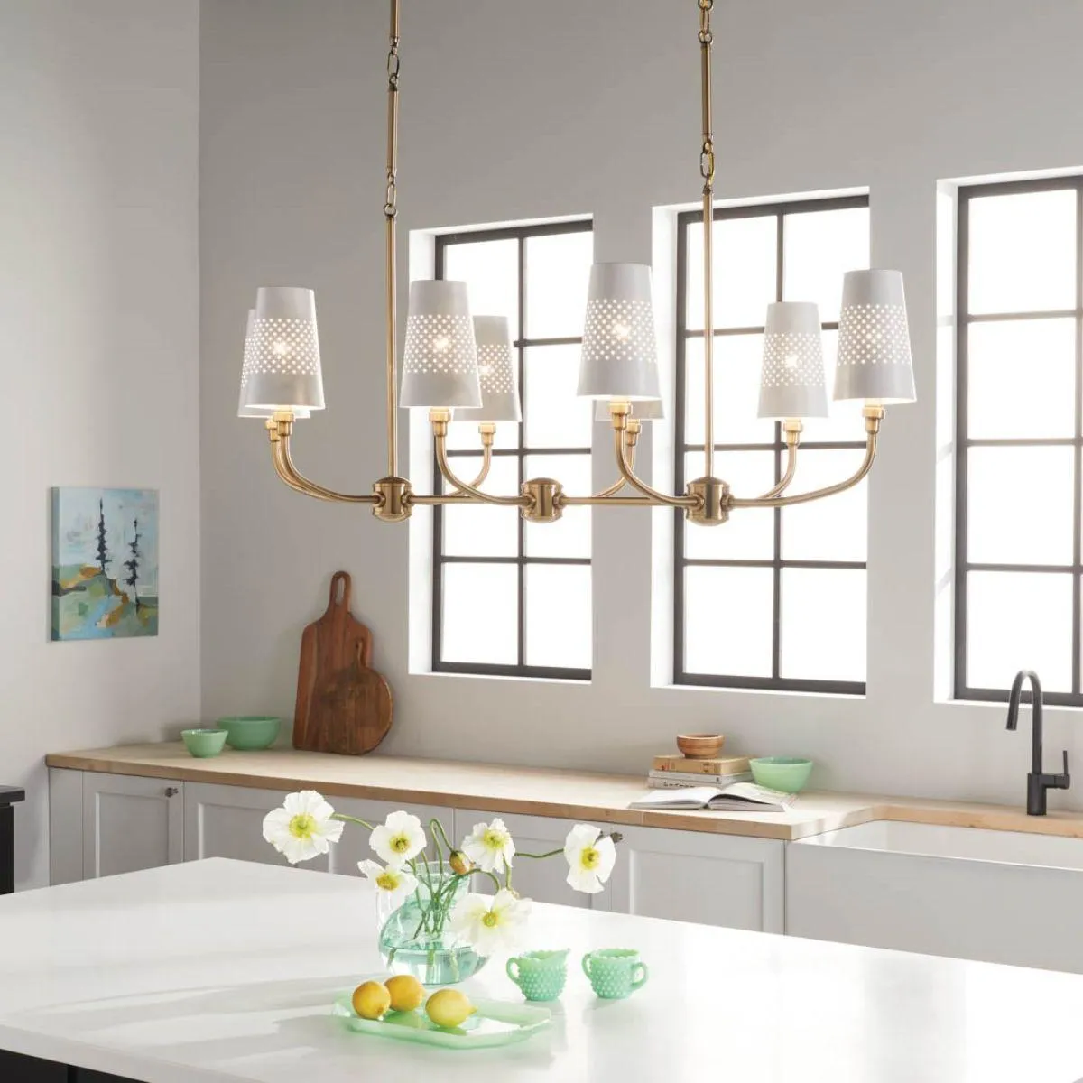 Adeena 47 in. 8 Lights Chandelier Brushed Brass finish