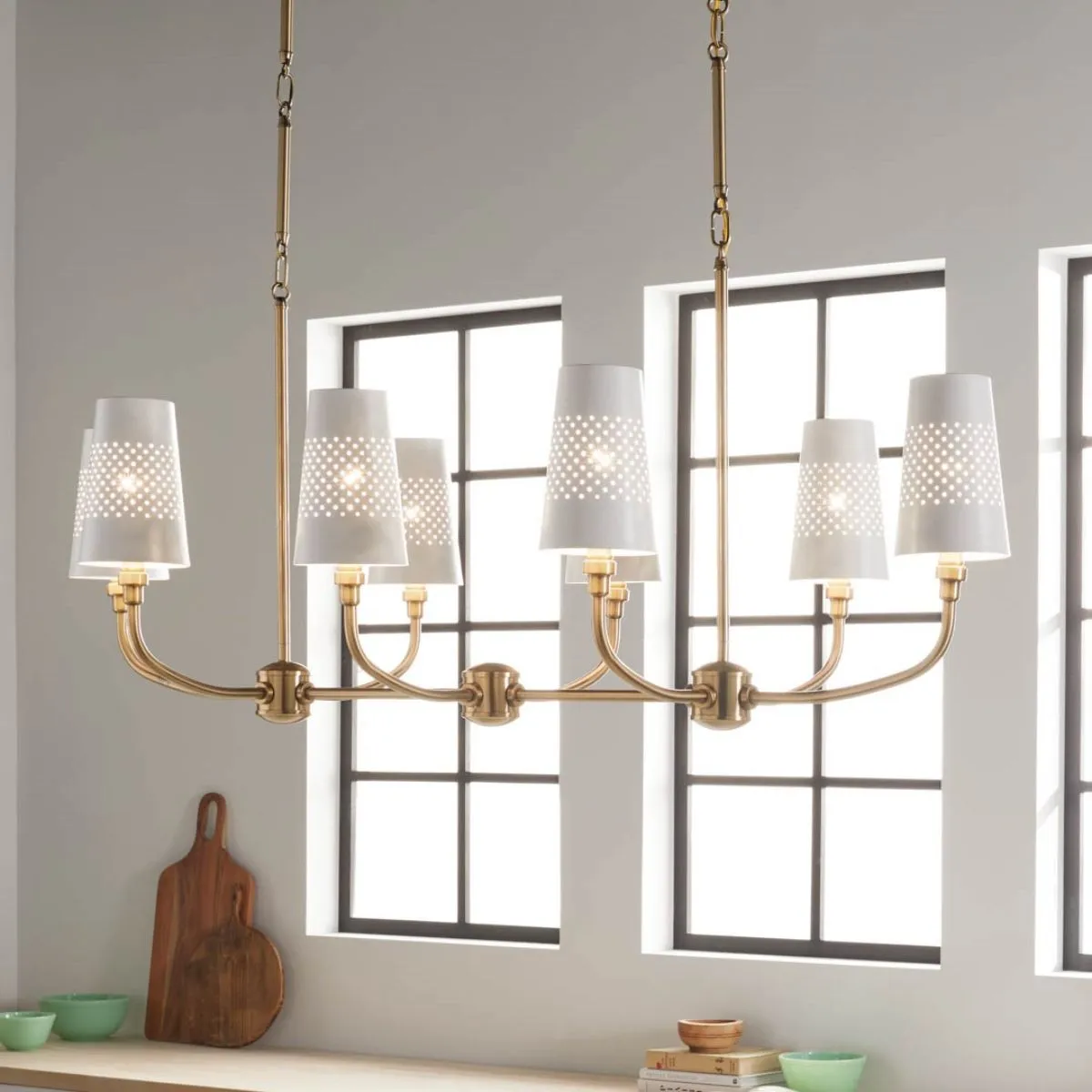 Adeena 47 in. 8 Lights Chandelier Brushed Brass finish