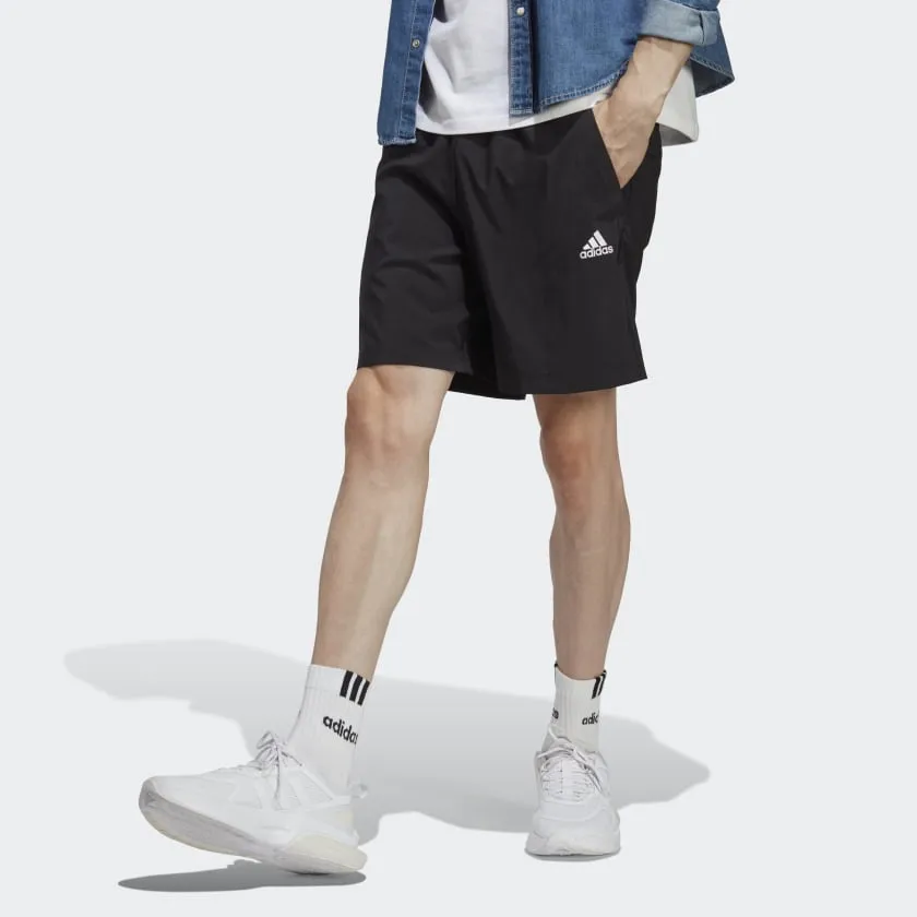ADIDAS MEN'S AEROREADY ESSENTIALS CHELSEA SMALL LOGO BLACK SHORTS