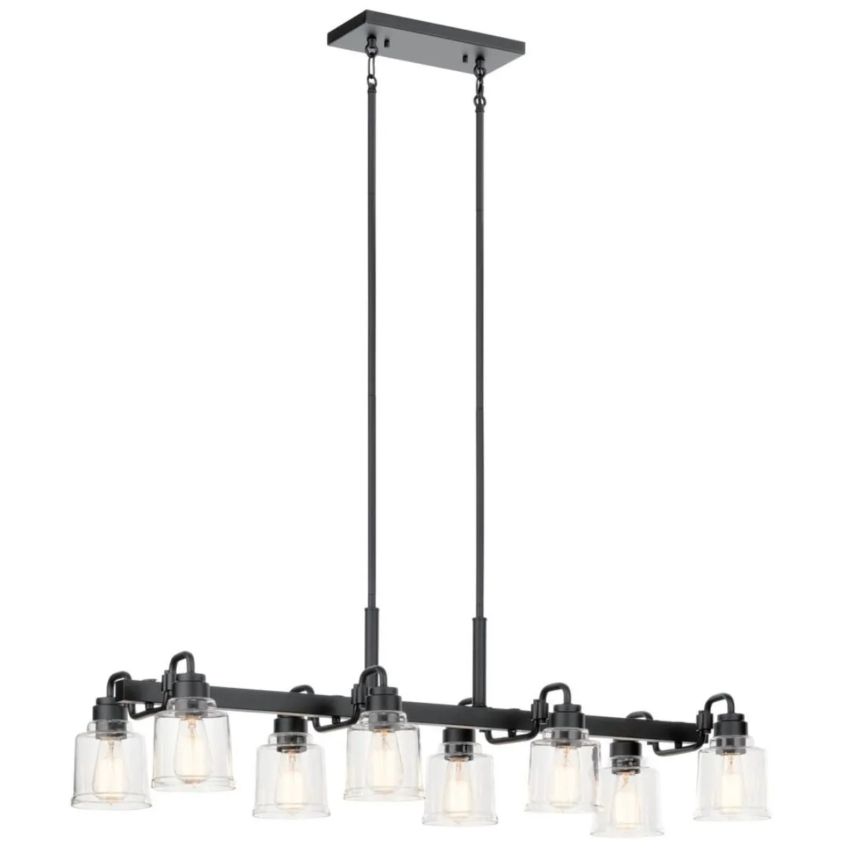 Aivian 42 in. 8 Lights Chandelier Black finish