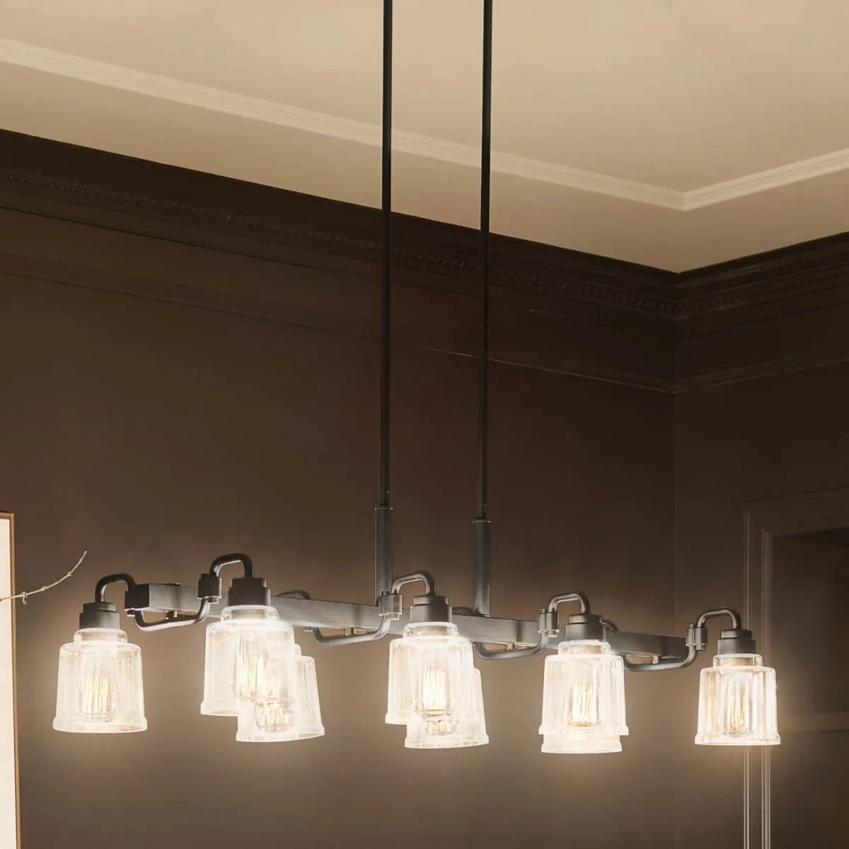 Aivian 42 in. 8 Lights Chandelier Black finish