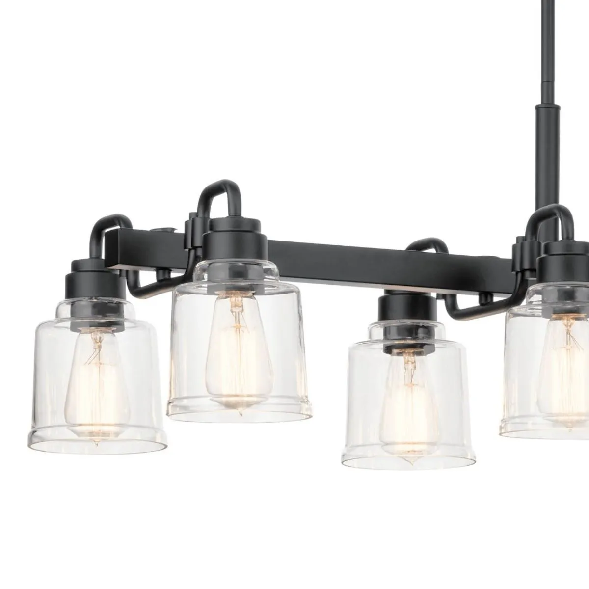 Aivian 42 in. 8 Lights Chandelier Black finish