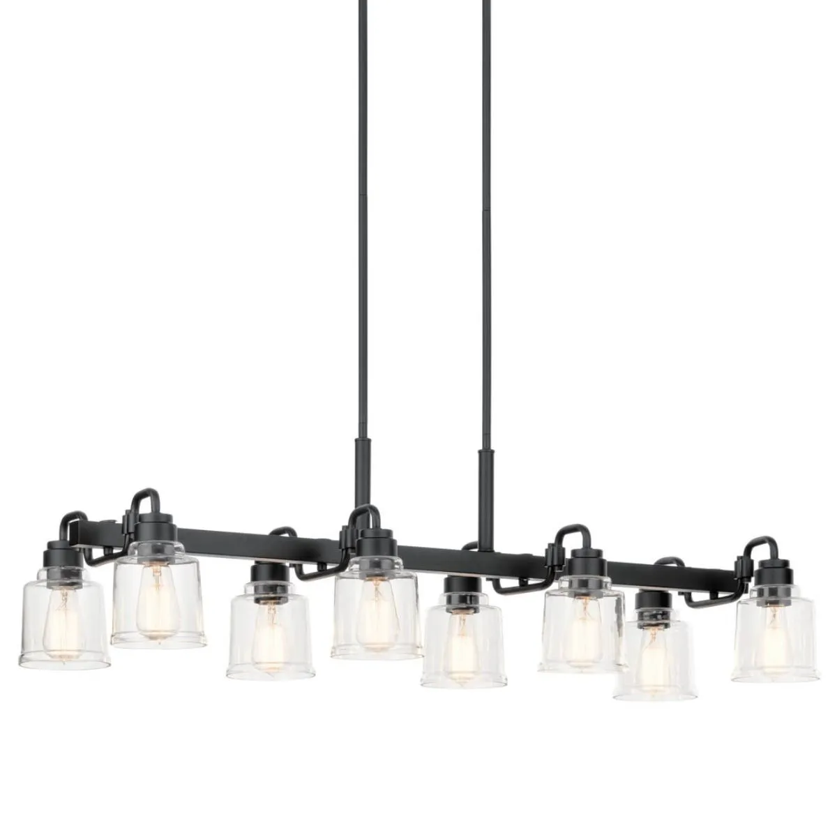 Aivian 42 in. 8 Lights Chandelier Black finish