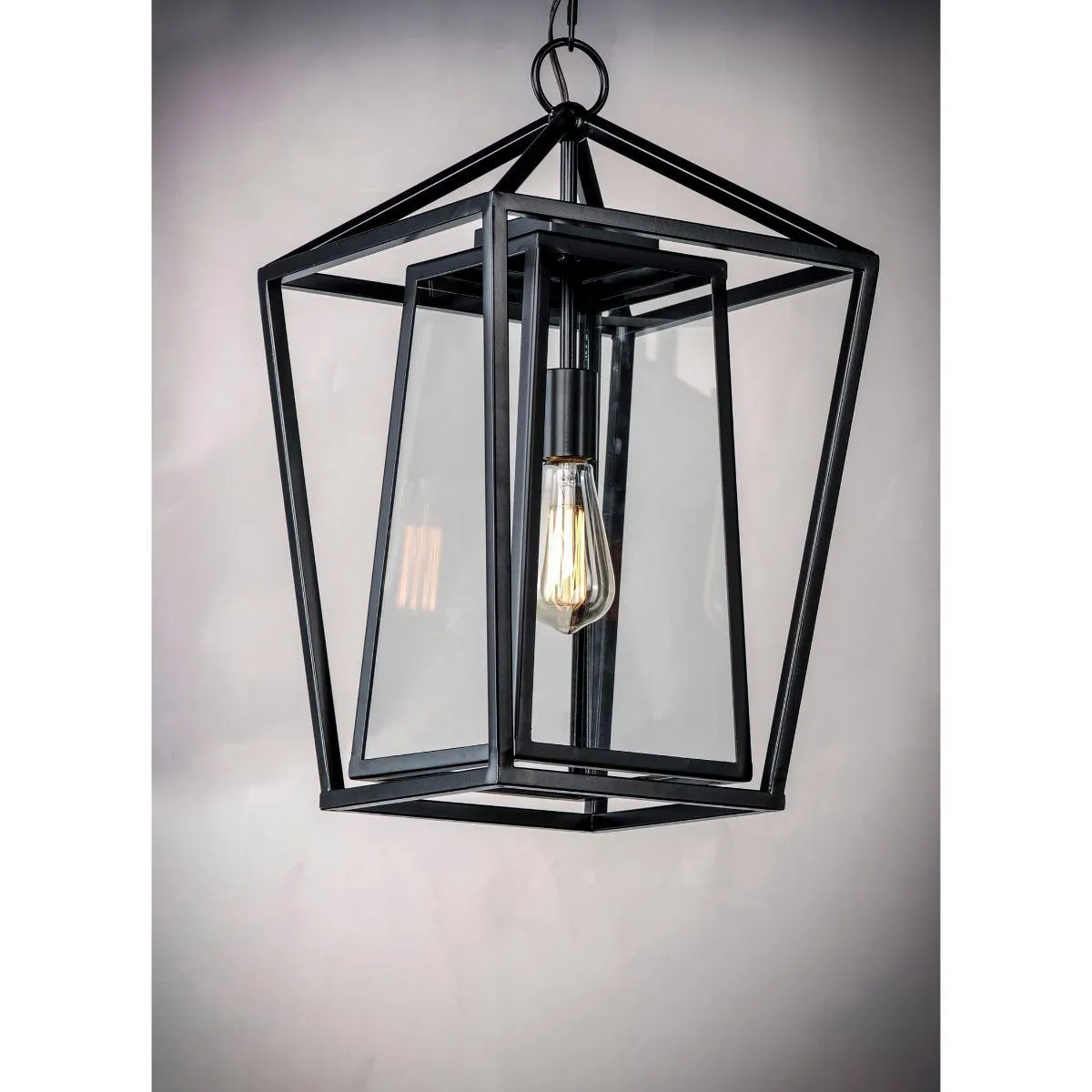 Artisan 20 in. Outdoor Hanging Lantern Black Finish