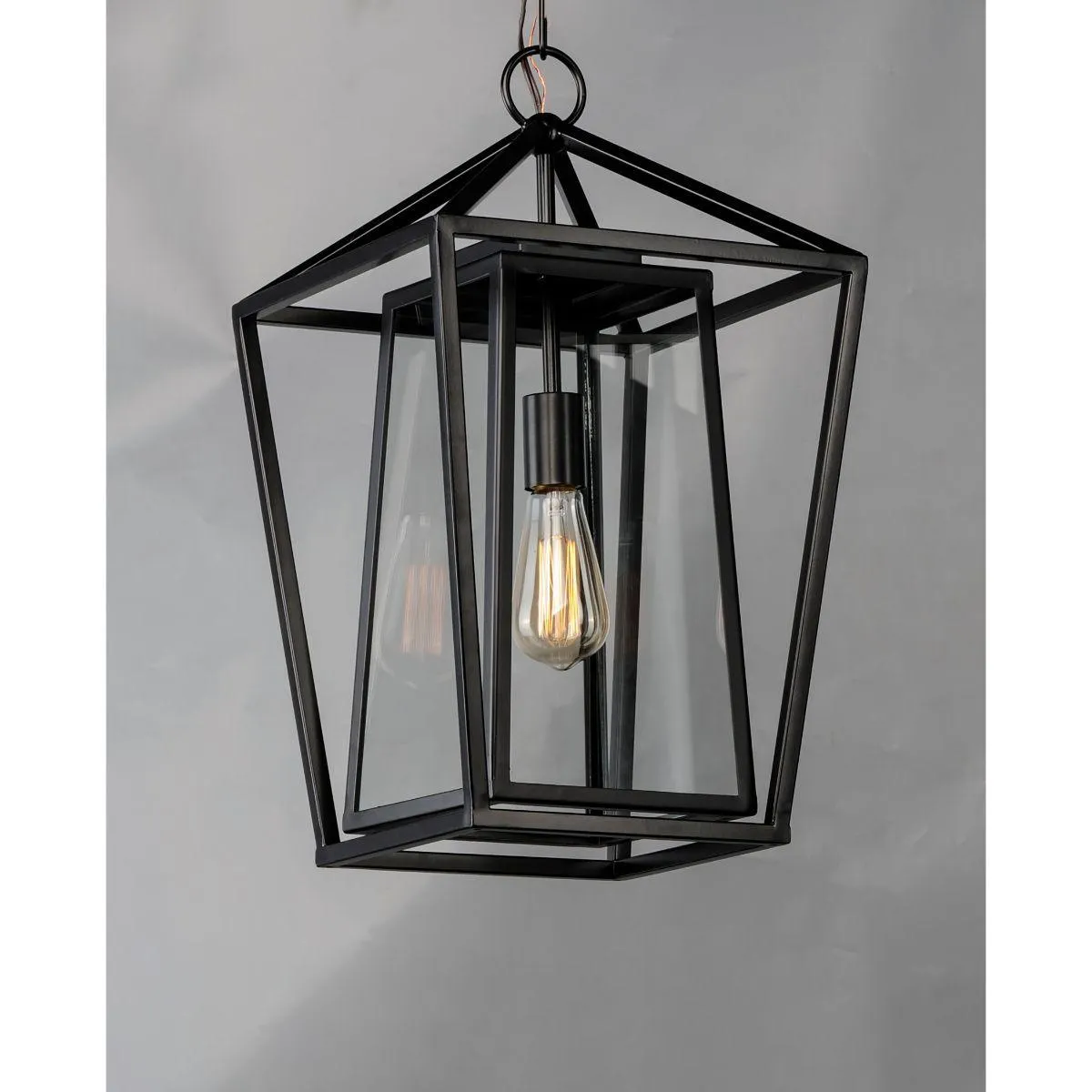 Artisan 20 in. Outdoor Hanging Lantern Black Finish