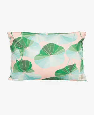 BEACH PILLOW "LILLIES" APRICOT/GREEN
