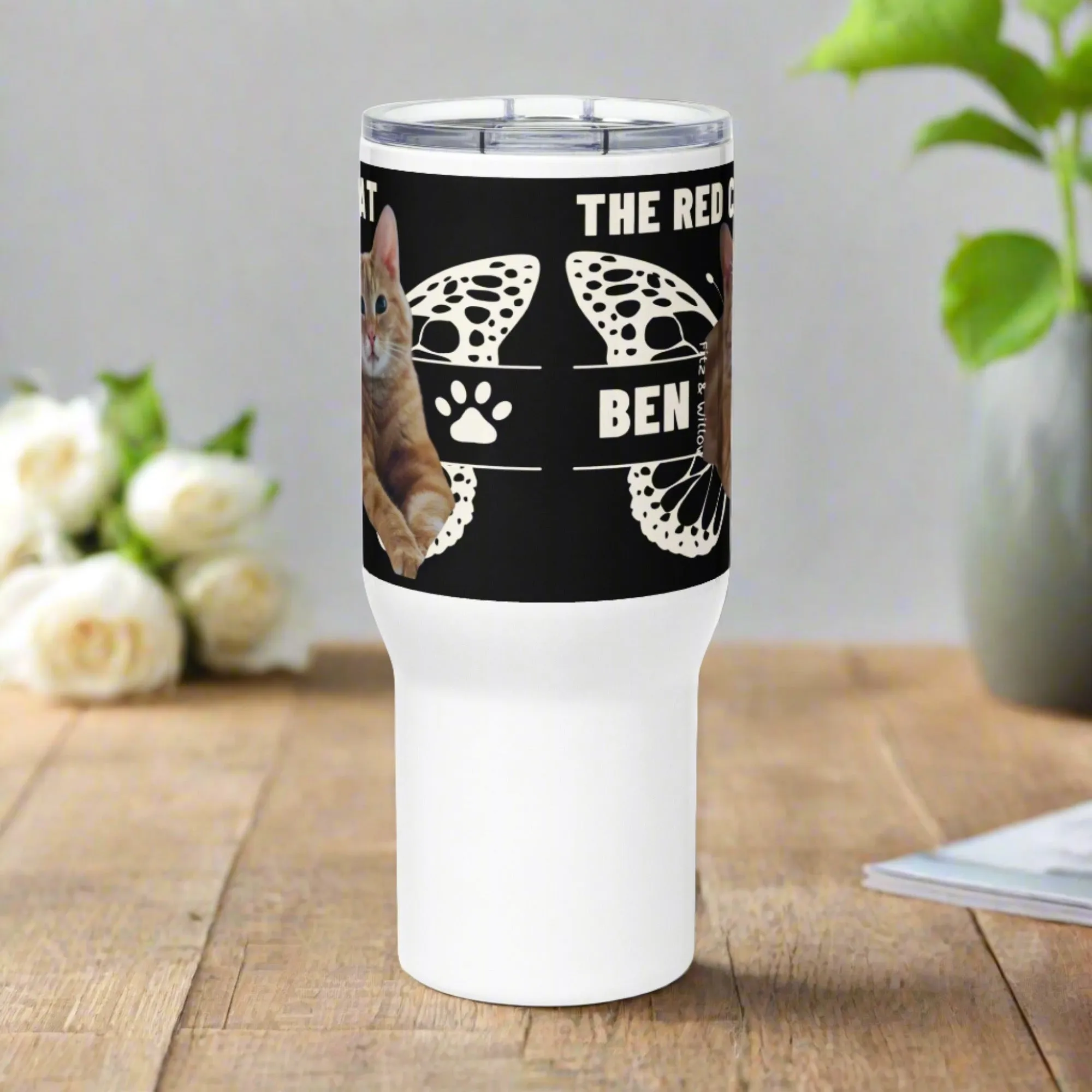 Ben the red cat, Travel mug with a handle