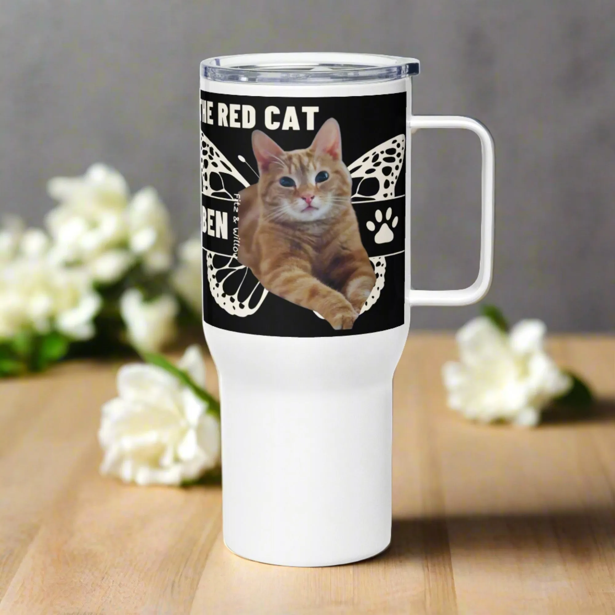 Ben the red cat, Travel mug with a handle