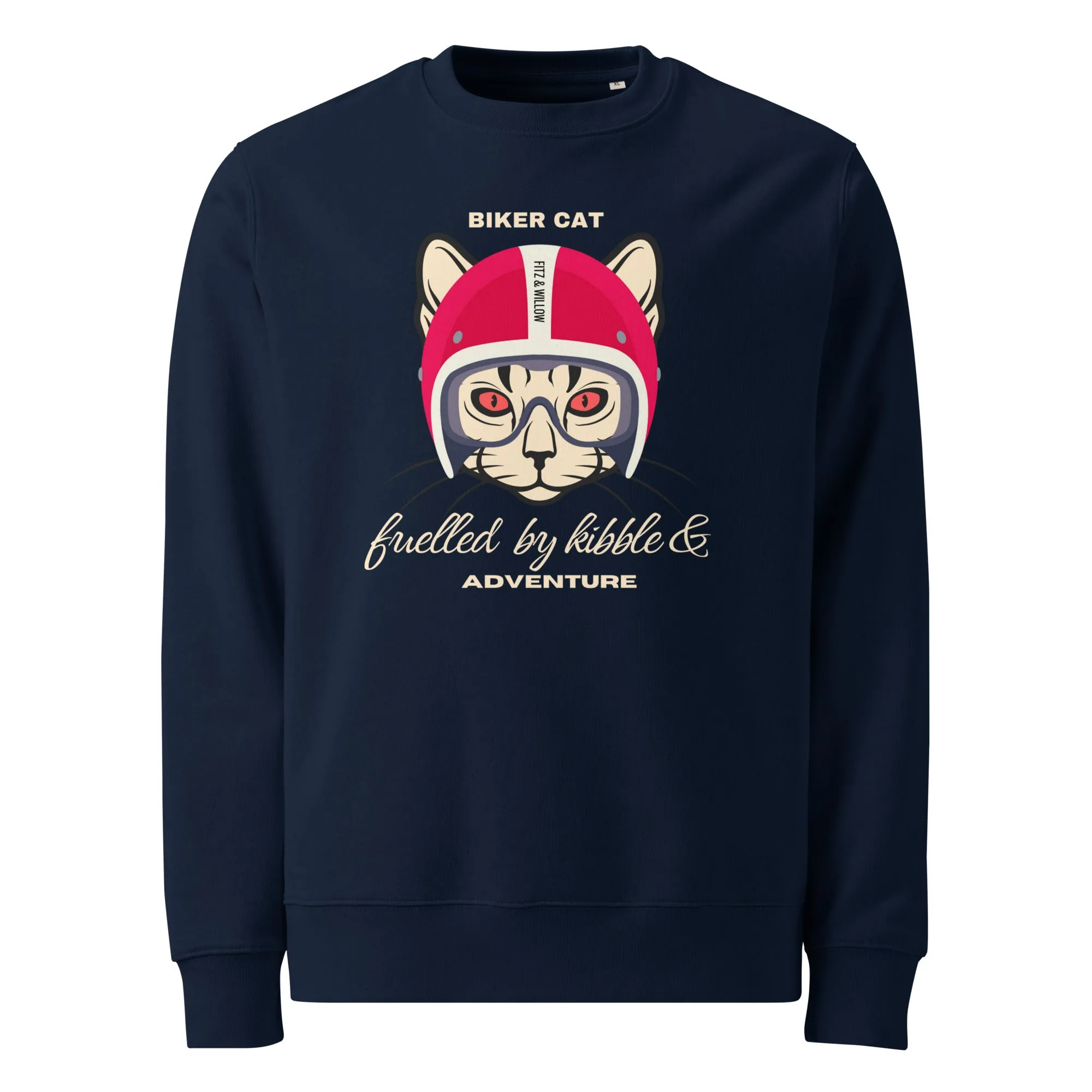 Biker cat, Unisex sustainable sweatshirt