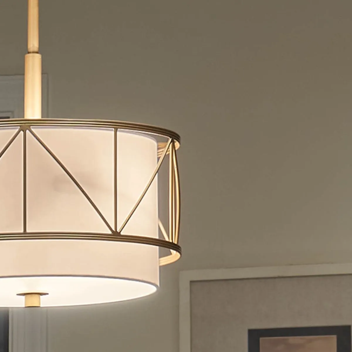 Birkleigh 14 in. 3 Lights Convertible Pendant/Semi Flush Mount Light Gold finish