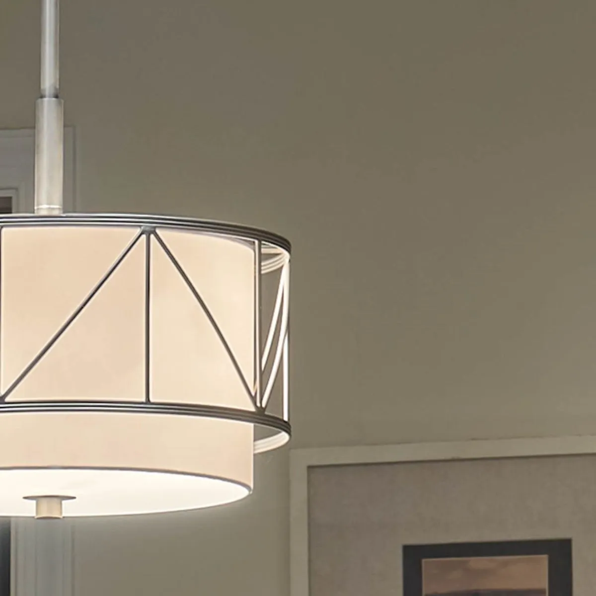 Birkleigh 14 in. 3 Lights Convertible Pendant/Semi Flush Mount Light Satin Nickel finish