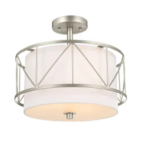Birkleigh 14 in. 3 Lights Convertible Pendant/Semi Flush Mount Light Satin Nickel finish