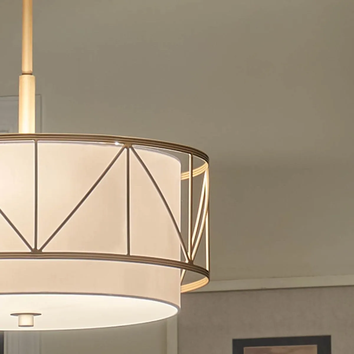 Birkleigh 18 in. 3 Lights Convertible Pendant/Semi Flush Mount Light Gold finish
