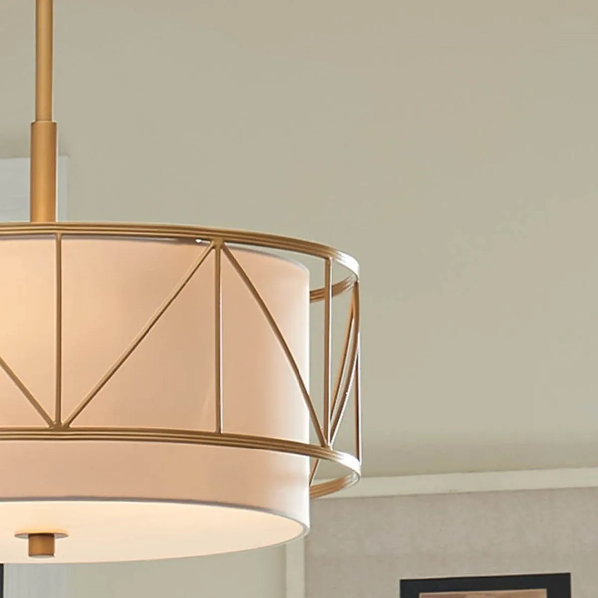 Birkleigh 18 in. 3 Lights Convertible Pendant/Semi Flush Mount Light Gold finish