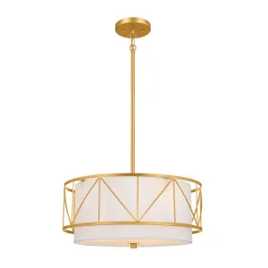Birkleigh 18 in. 3 Lights Convertible Pendant/Semi Flush Mount Light Gold finish