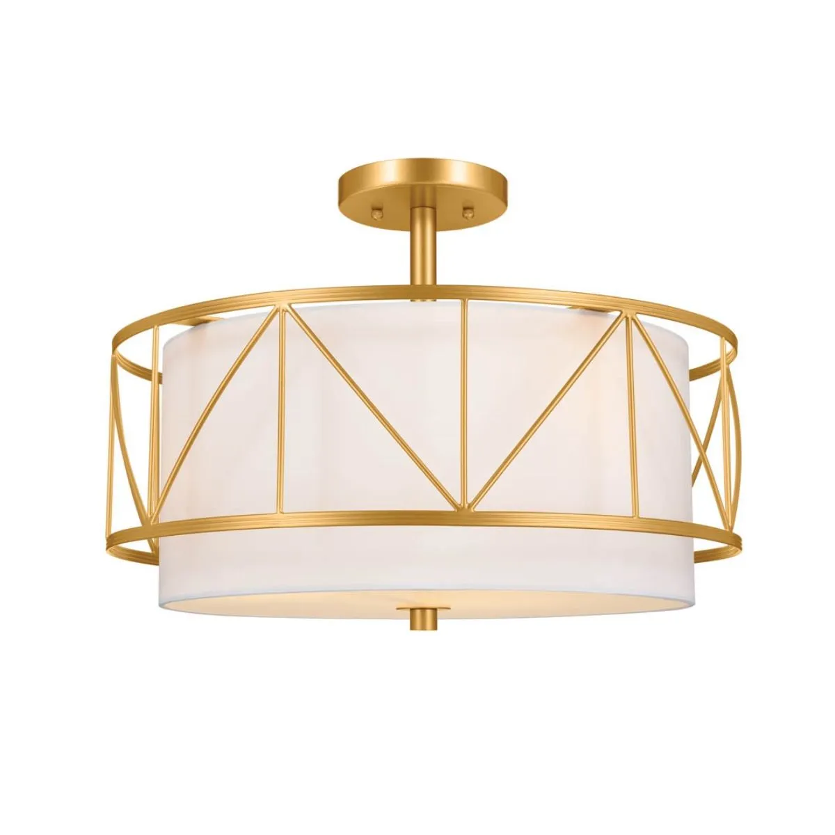 Birkleigh 18 in. 3 Lights Convertible Pendant/Semi Flush Mount Light Gold finish