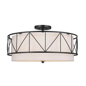 Birkleigh 24 in. Semi flush Mount Light Black finish