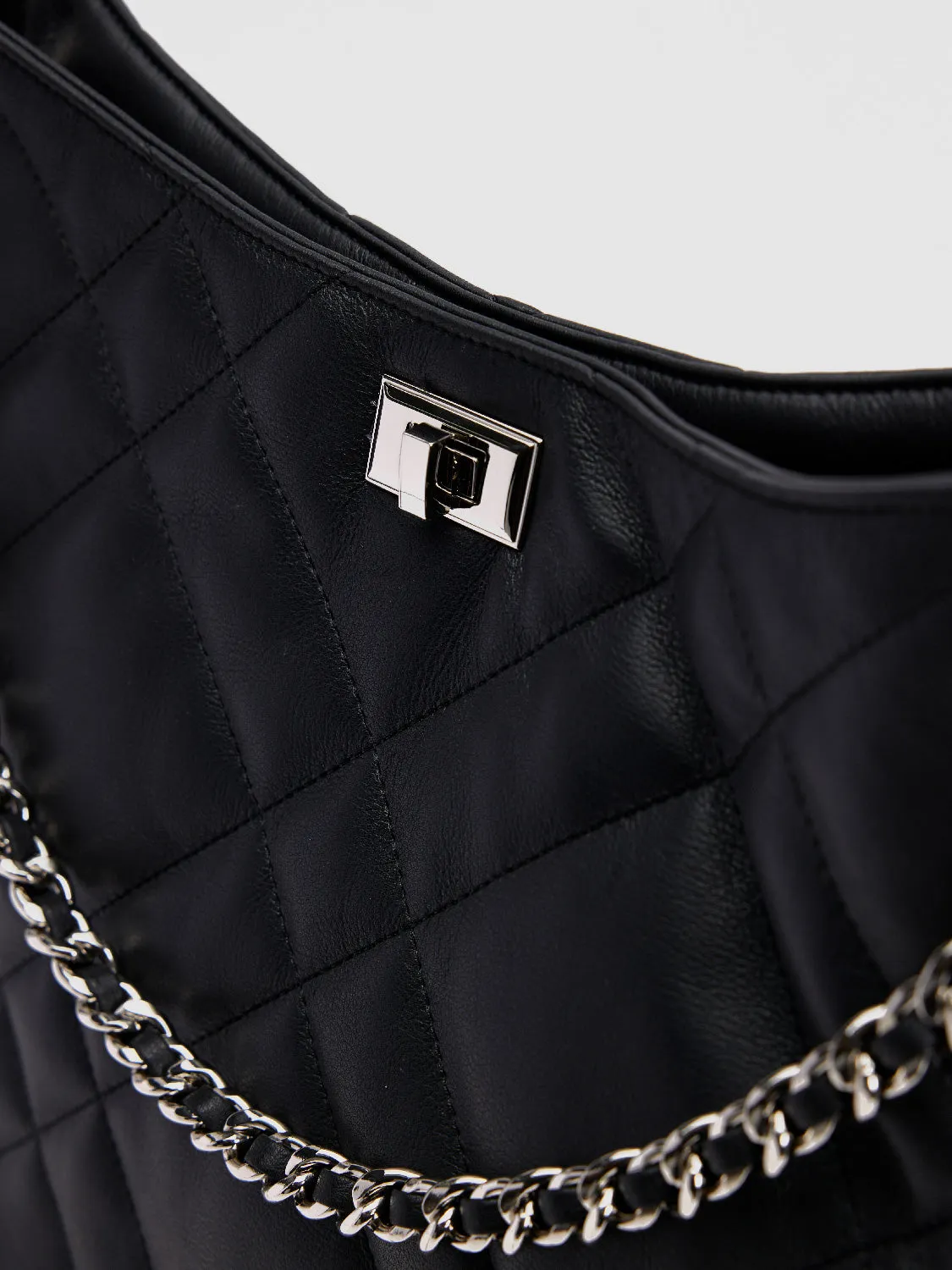Chained Quilted Embossed Tote Bag