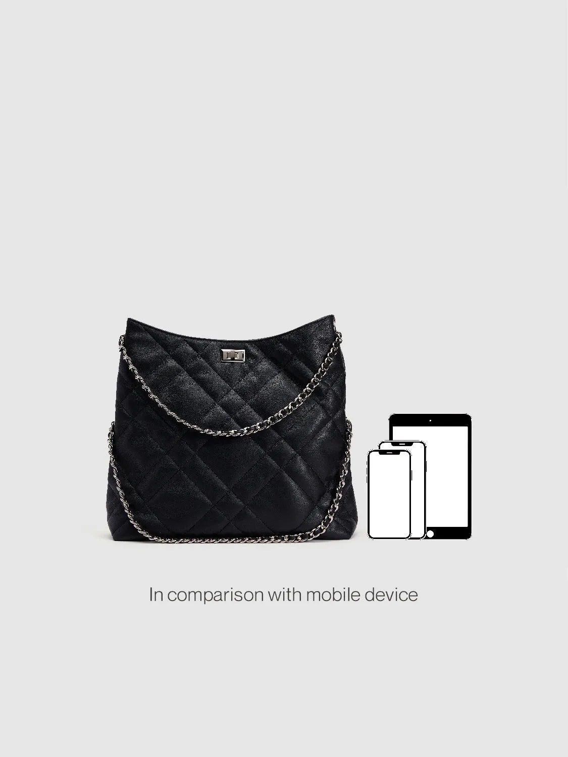 Chained Quilted Embossed Tote Bag