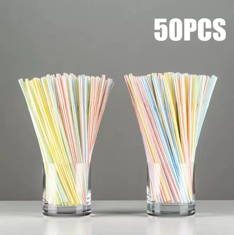 Colorful & Black Reusable Party Straws: Eco-Friendly Essential