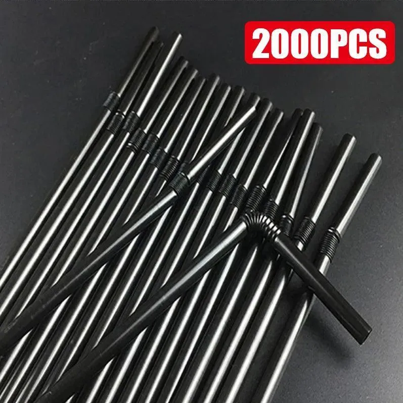 Colorful & Black Reusable Party Straws: Eco-Friendly Essential