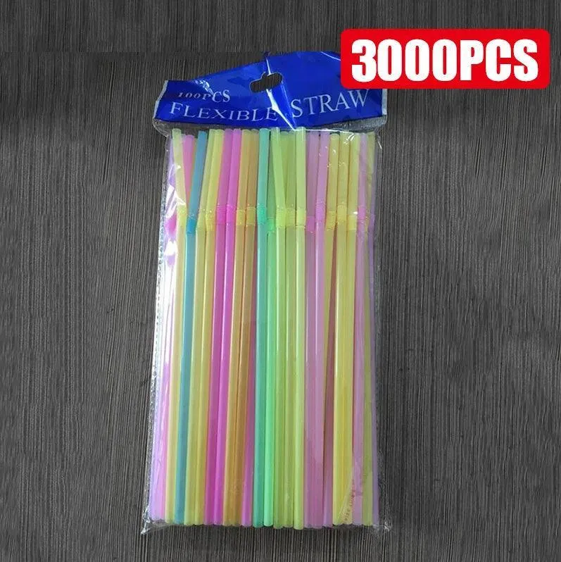 Colorful & Black Reusable Party Straws: Eco-Friendly Essential
