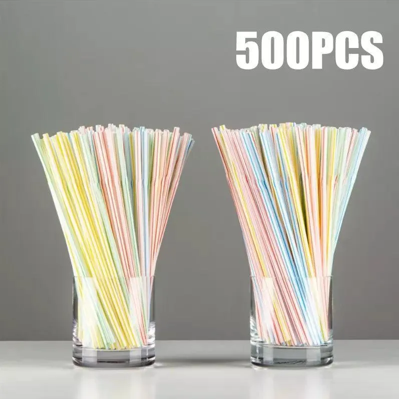 Colorful & Black Reusable Party Straws: Eco-Friendly Essential