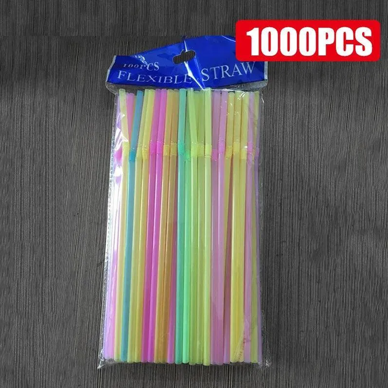 Colorful & Black Reusable Party Straws: Eco-Friendly Essential