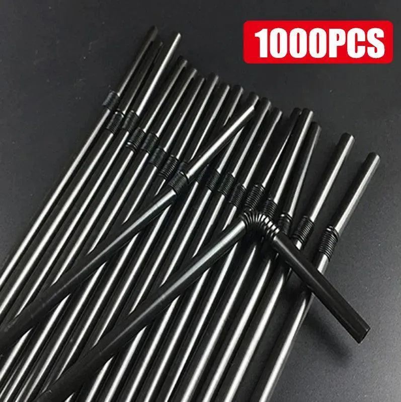 Colorful & Black Reusable Party Straws: Eco-Friendly Essential