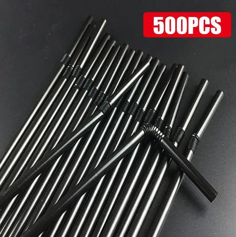Colorful & Black Reusable Party Straws: Eco-Friendly Essential