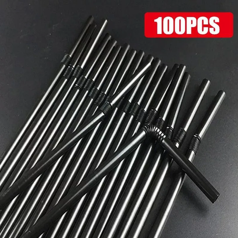 Colorful & Black Reusable Party Straws: Eco-Friendly Essential