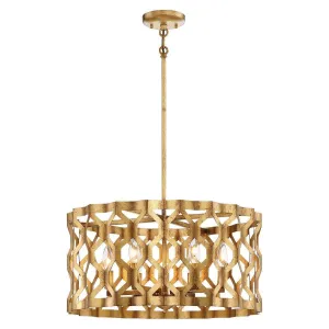 Coronade 22 in. 6 Lights Pendant Light Gold Finish