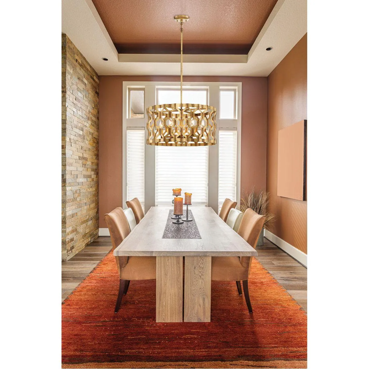 Coronade 22 in. 6 Lights Pendant Light Gold Finish
