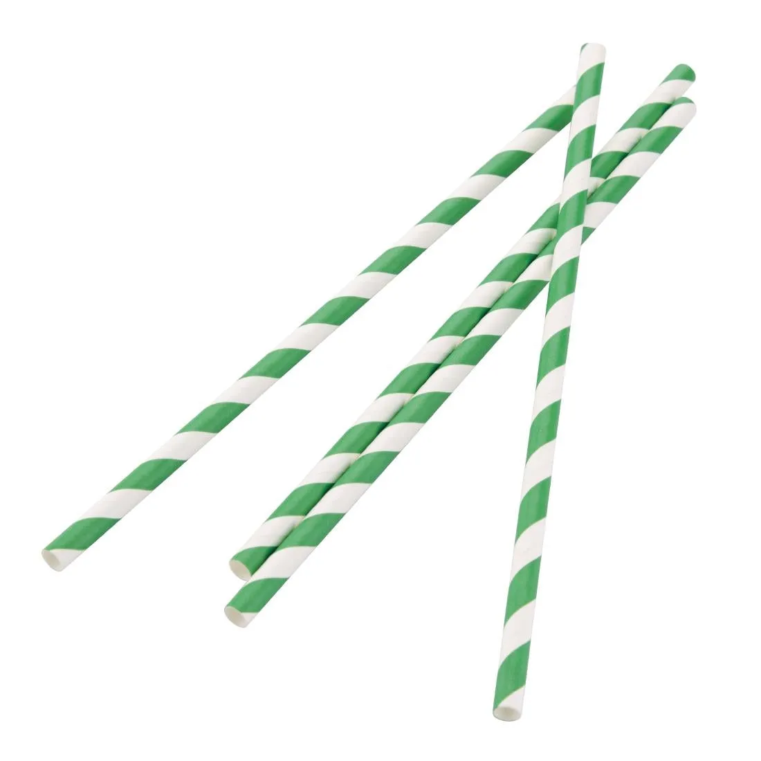 DE928 Fiesta Green Compostable Paper Straws Green Stripes (Pack of 250)