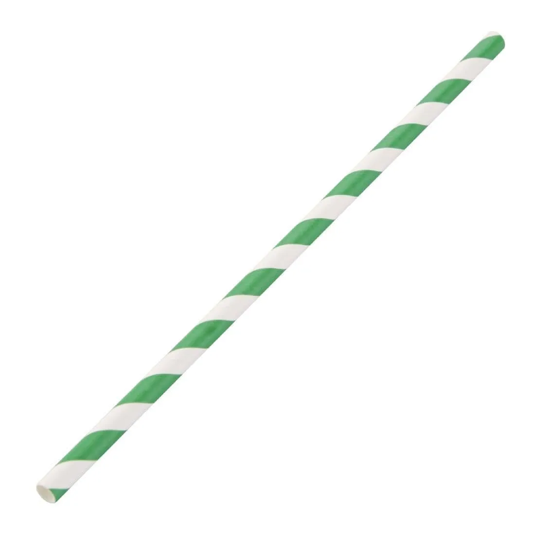 DE928 Fiesta Green Compostable Paper Straws Green Stripes (Pack of 250)