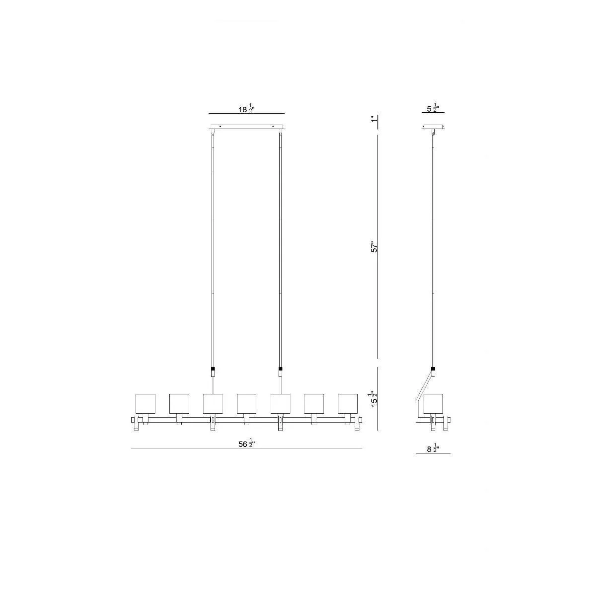 Decato 7 Lights 56 in. Chandelier Gold Finish
