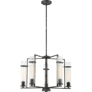 Donzi 25 in. 5 Lights Chandelier Black Finish