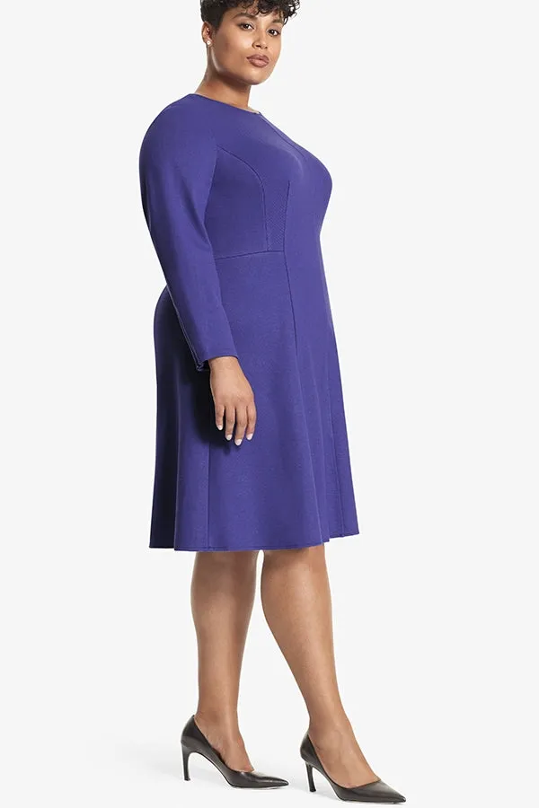 Ellis Dress - Textured Ponte :: Violet