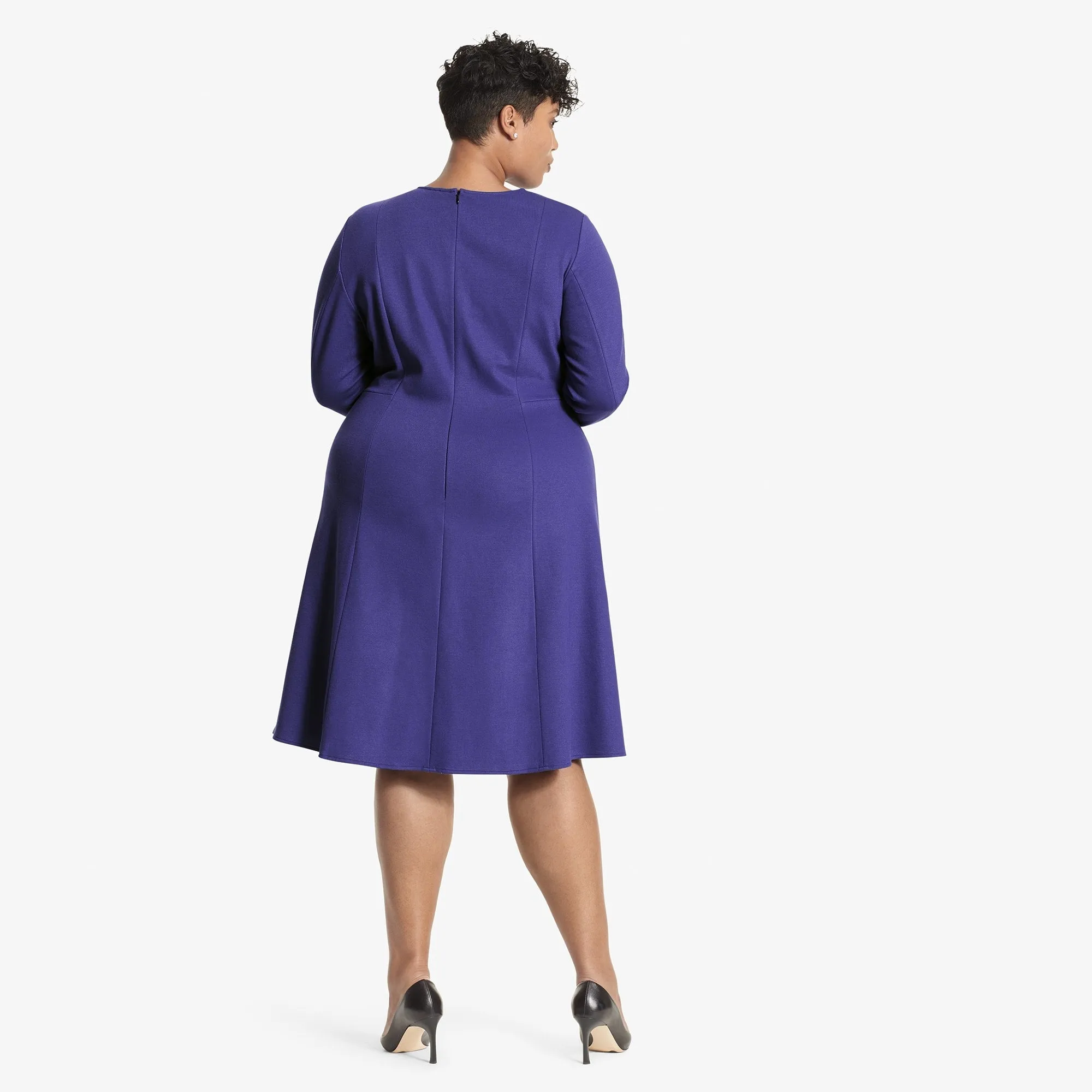 Ellis Dress - Textured Ponte :: Violet