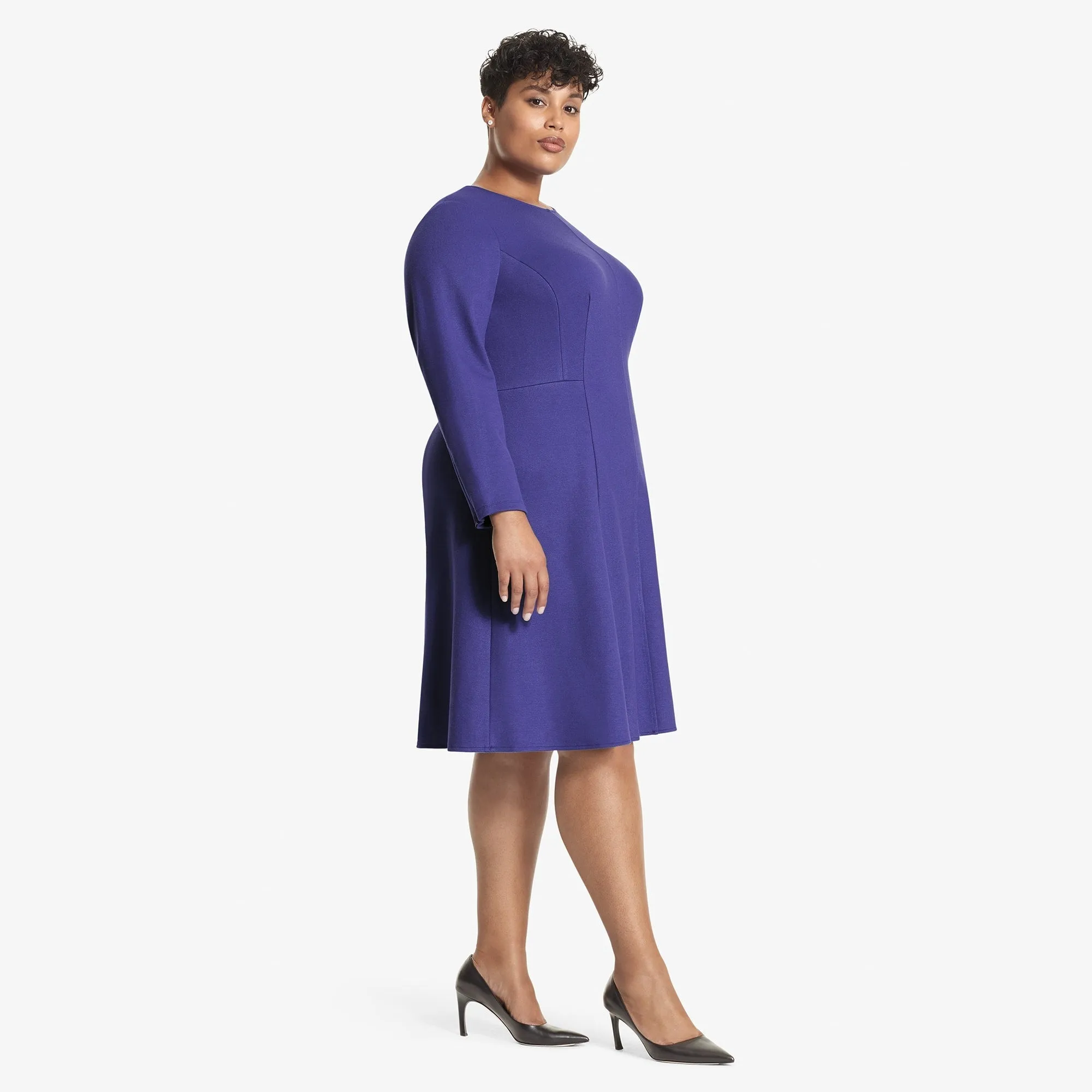 Ellis Dress - Textured Ponte :: Violet