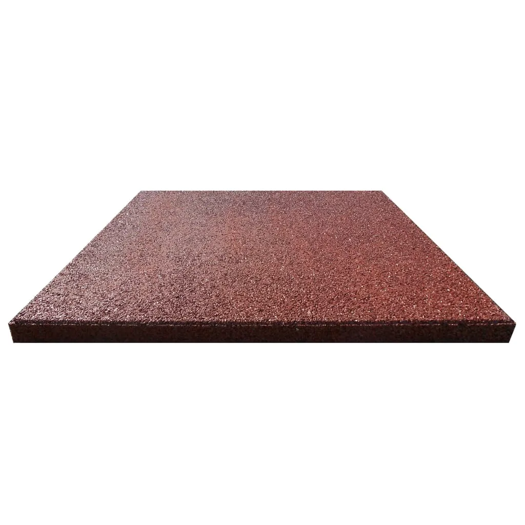 Fall Protection Tiles 12 pcs Rubber 50x50x3 cm Red