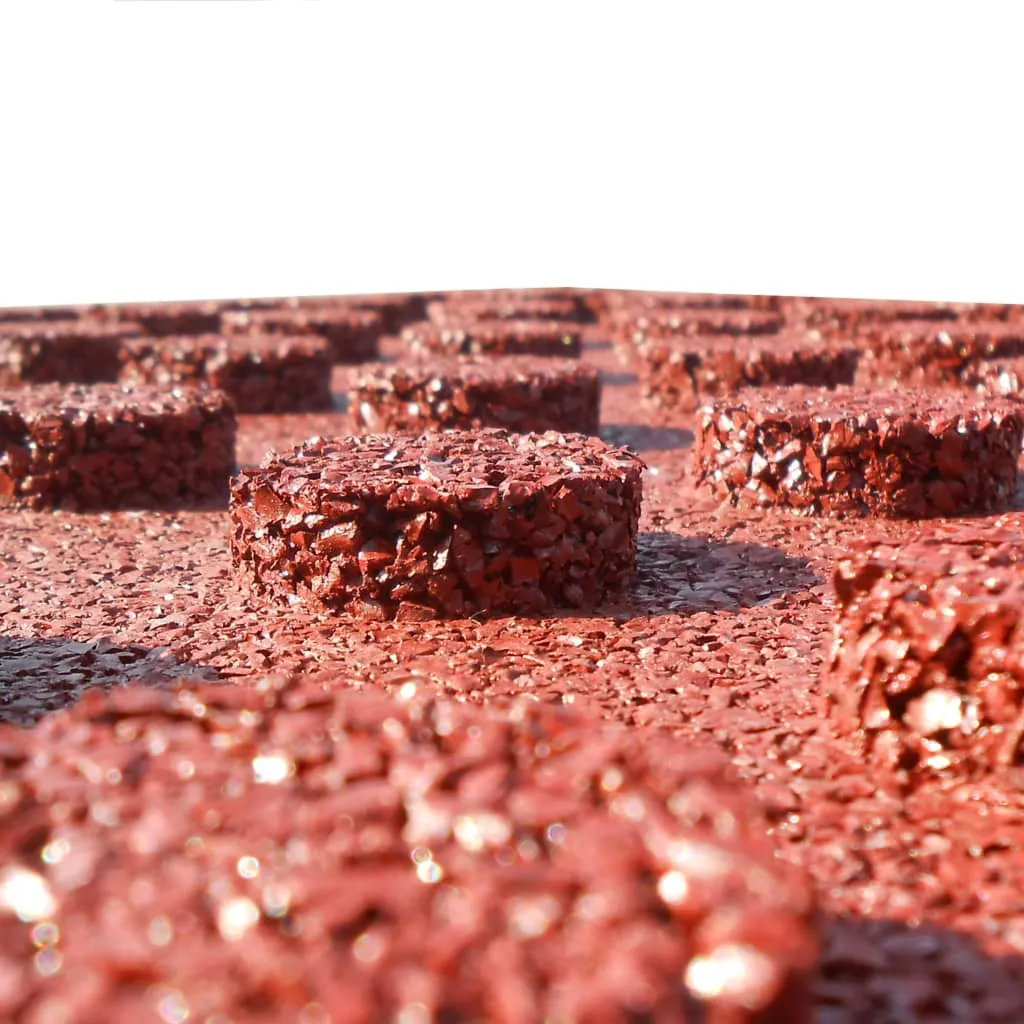 Fall Protection Tiles 12 pcs Rubber 50x50x3 cm Red