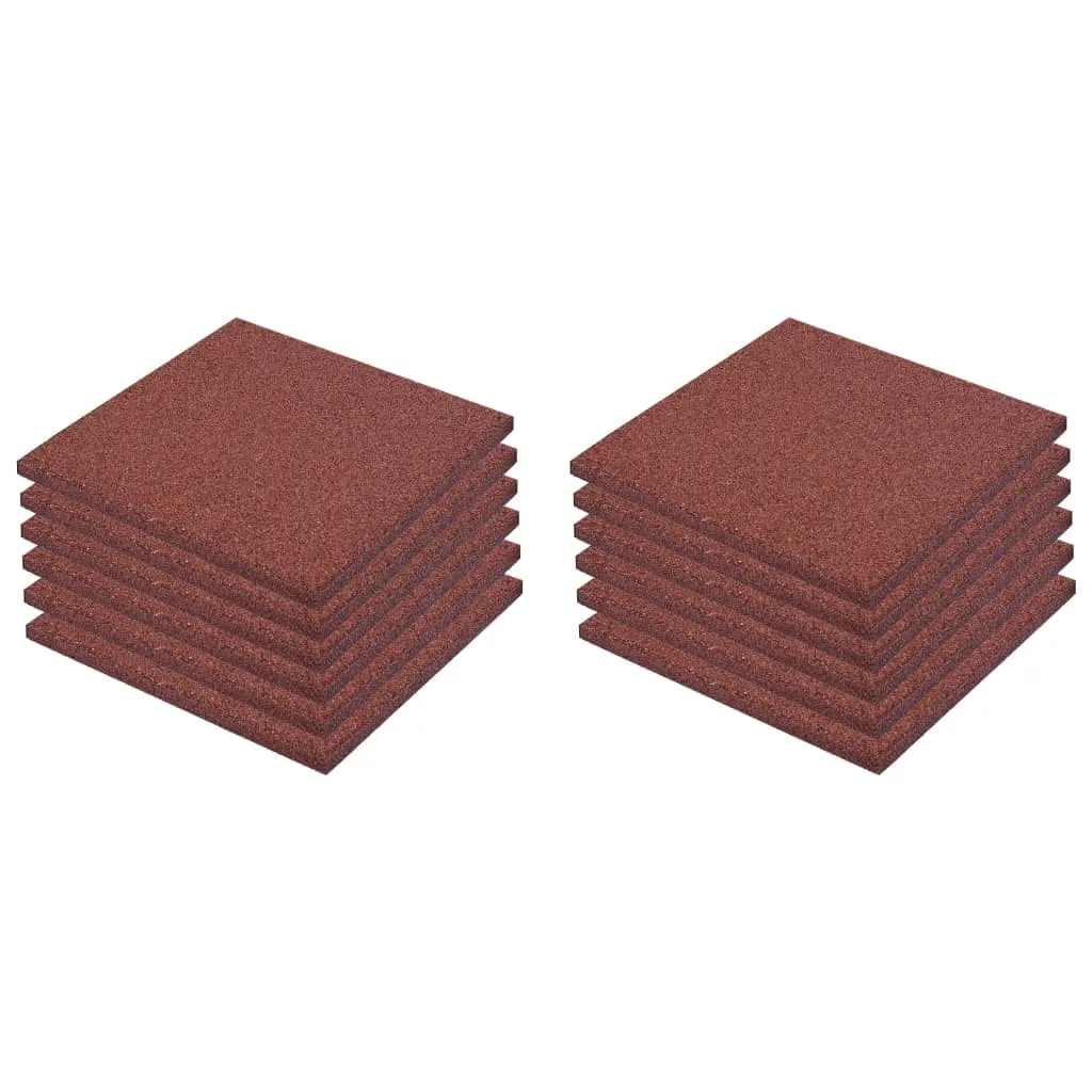 Fall Protection Tiles 12 pcs Rubber 50x50x3 cm Red
