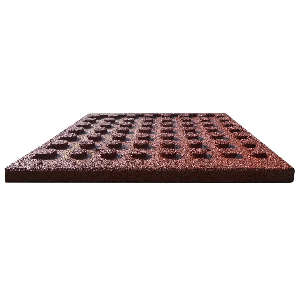 Fall Protection Tiles 12 pcs Rubber 50x50x3 cm Red